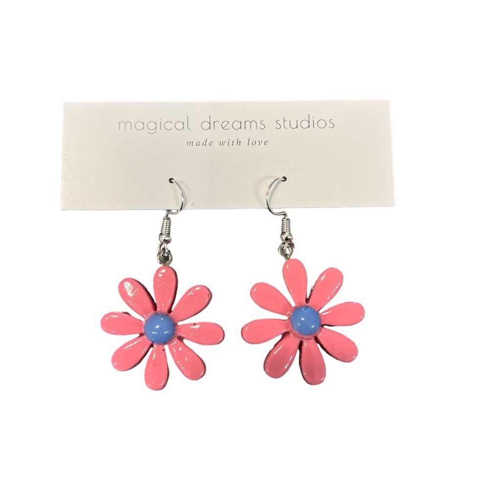 PINK DAISY Summer Earrings
